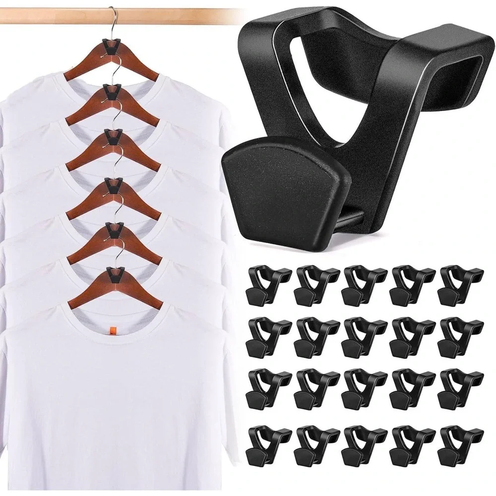 50 Pack Space Saving Clothes Hanger Connector Hooks Cascading Closet Organizer